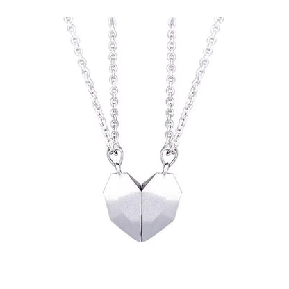 Good Simple Quality Couple Pendant Necklace Electrocardiogram,Magnetic Heart,Pendant Splicing Necklace Valentine'S Day Gift